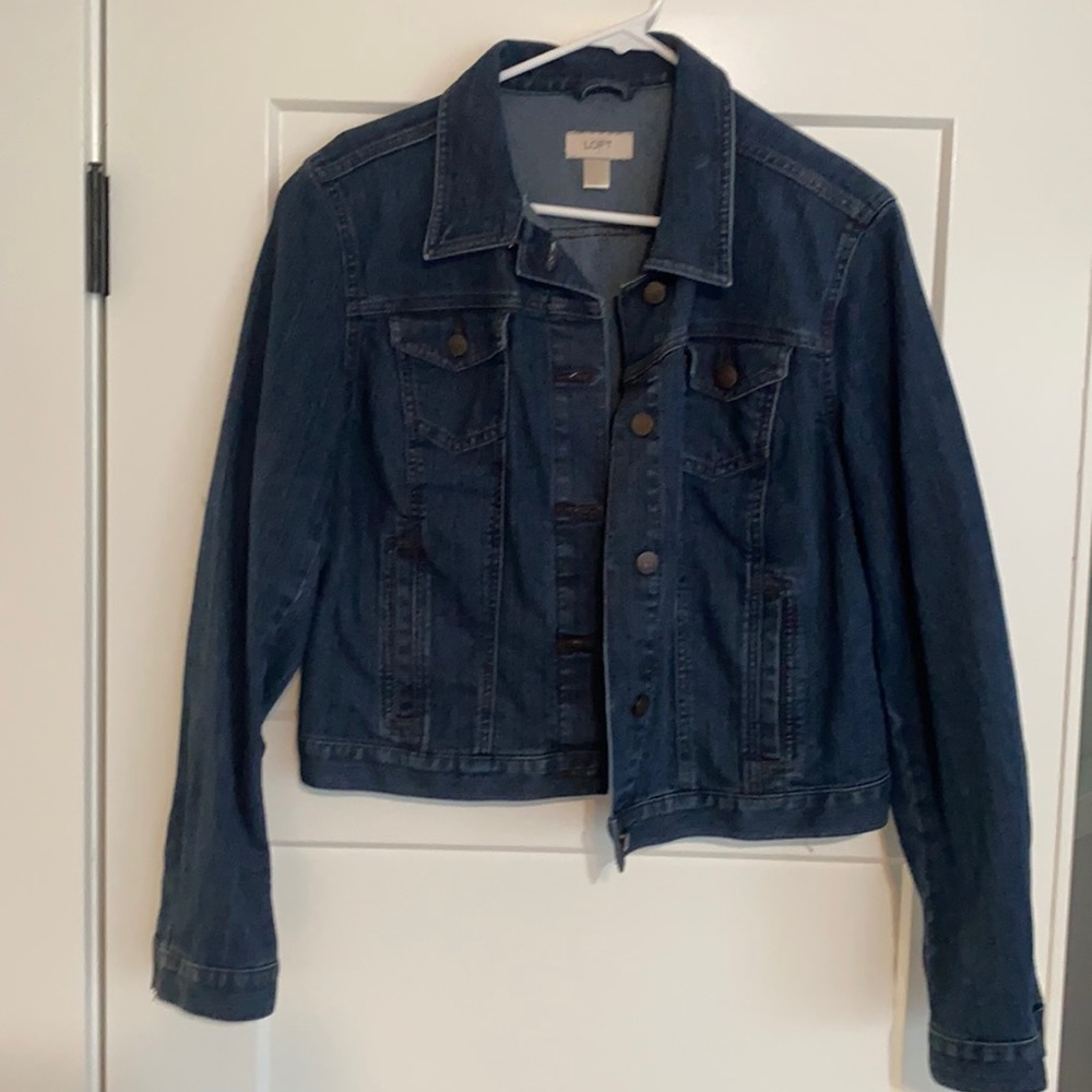 Loft cropped denim jacket